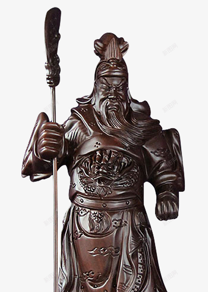 黑檀木实木武财神png免抠素材_新图网 https://ixintu.com 关公财神 实木 武财神 高清 黑檀木