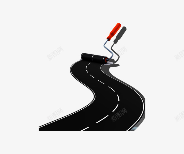 创意马路滚筒刷漆工具png免抠素材_新图网 https://ixintu.com 创意 刷漆工具 实物 滚筒 马路 黑色