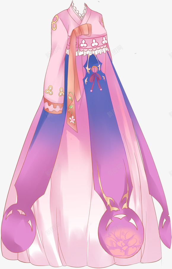 粉紫色手绘花纹服饰png免抠素材_新图网 https://ixintu.com 服饰 紫色 花纹