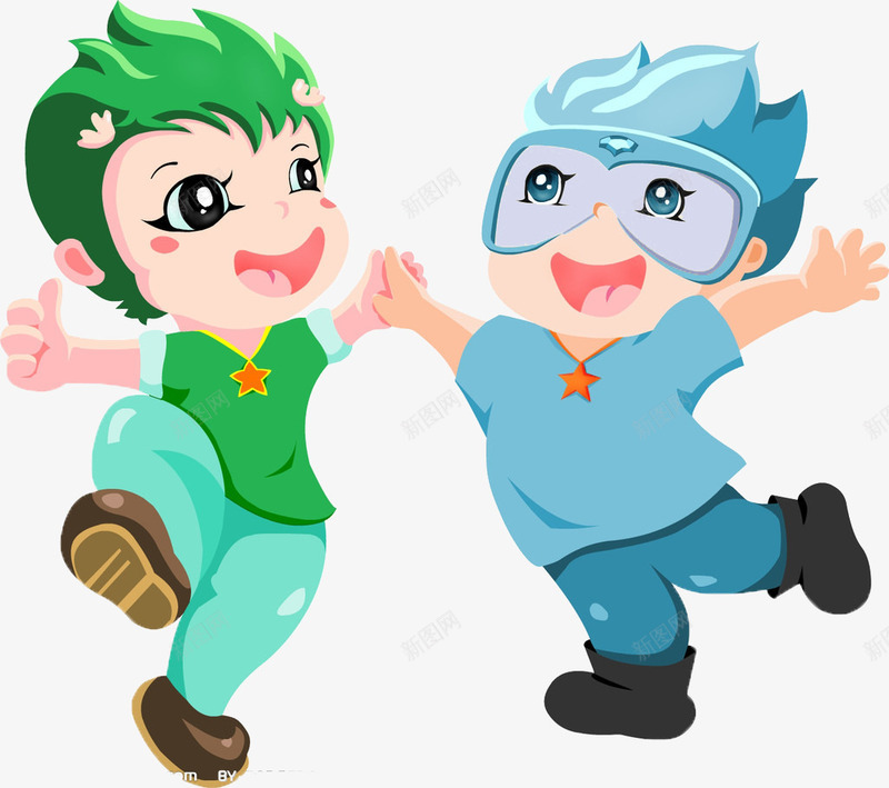 欢乐兄弟png免抠素材_新图网 https://ixintu.com 友谊 可爱 哥俩好 哥哥弟弟 团结 小弟弟 男孩 铁哥们