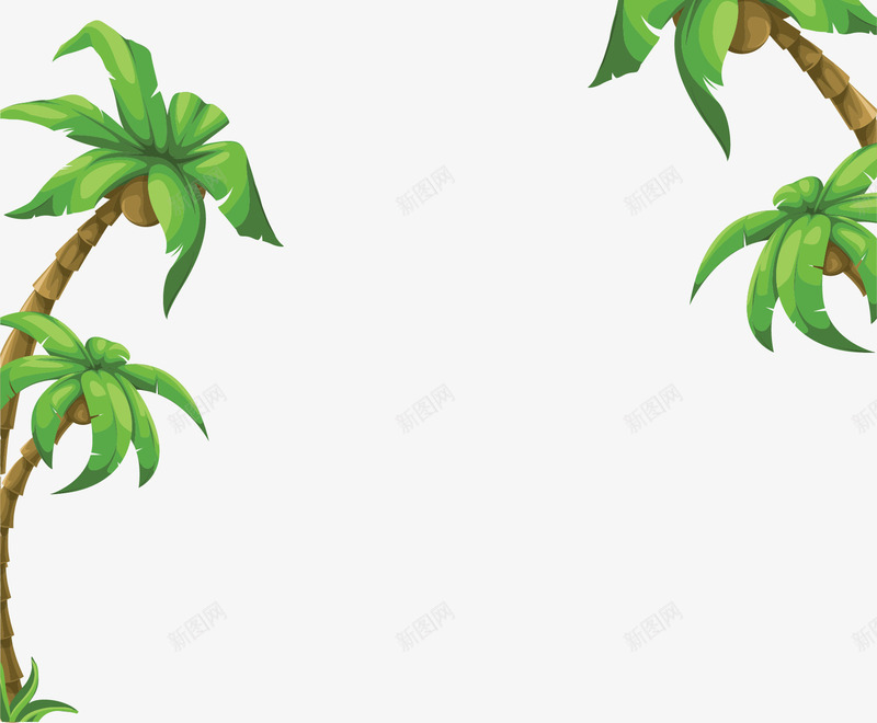 卡通夏日清新椰树矢量图ai免抠素材_新图网 https://ixintu.com 卡通 夏日 椰树 清新 矢量图
