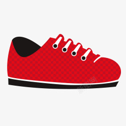 红色圆弧扁平化鞋子元素矢量图素材
