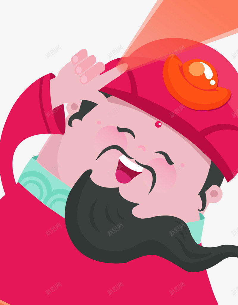 红色卡通财神装饰图案png免抠素材_新图网 https://ixintu.com 免抠PNG 卡通 红色 装饰图案 财神