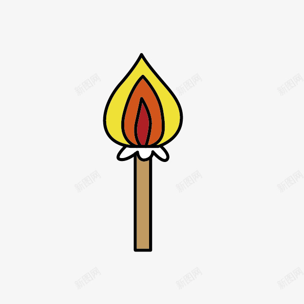 卡通燃烧的火柴png免抠素材_新图网 https://ixintu.com 卡通火柴 卡通火苗 手绘卡通 燃烧的火柴