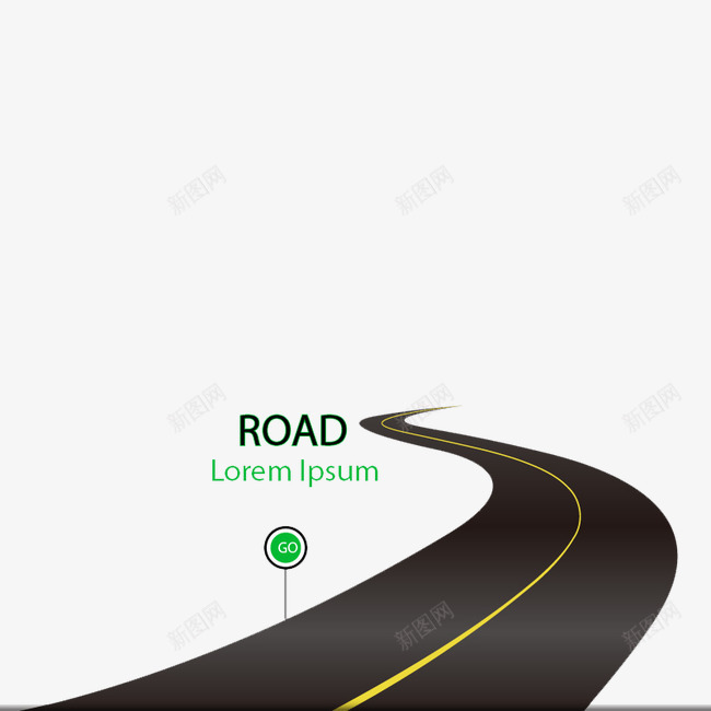 公路png免抠素材_新图网 https://ixintu.com 公路标志 路途 马路尽头