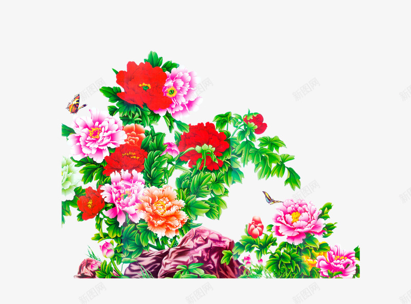 高贵牡丹花png免抠素材_新图网 https://ixintu.com 中国画 国画元素 国画素材 国画花卉