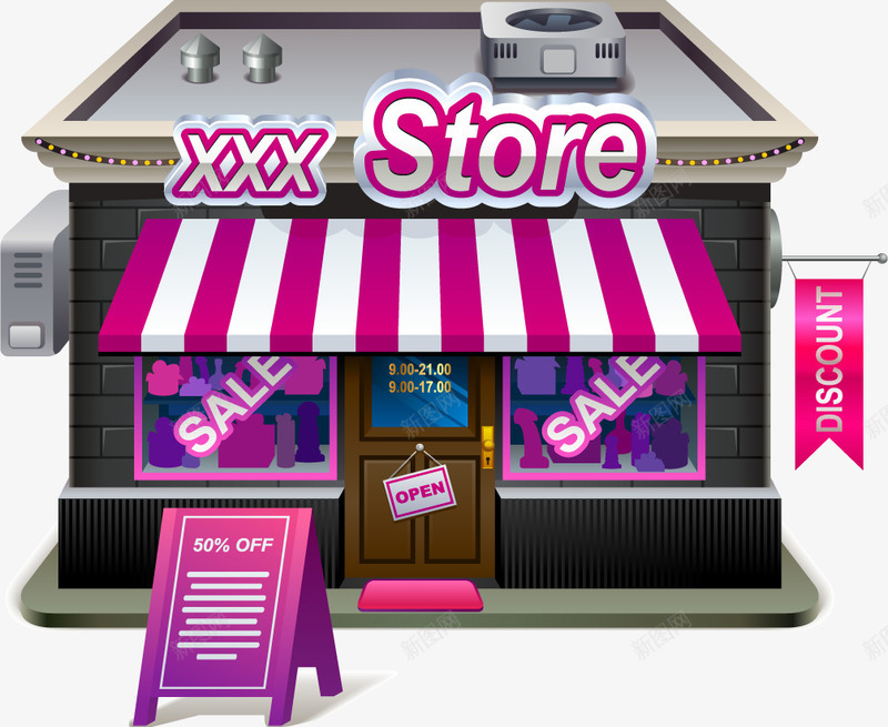 手绘漫画特价商店png免抠素材_新图网 https://ixintu.com 商店 漫画 特价