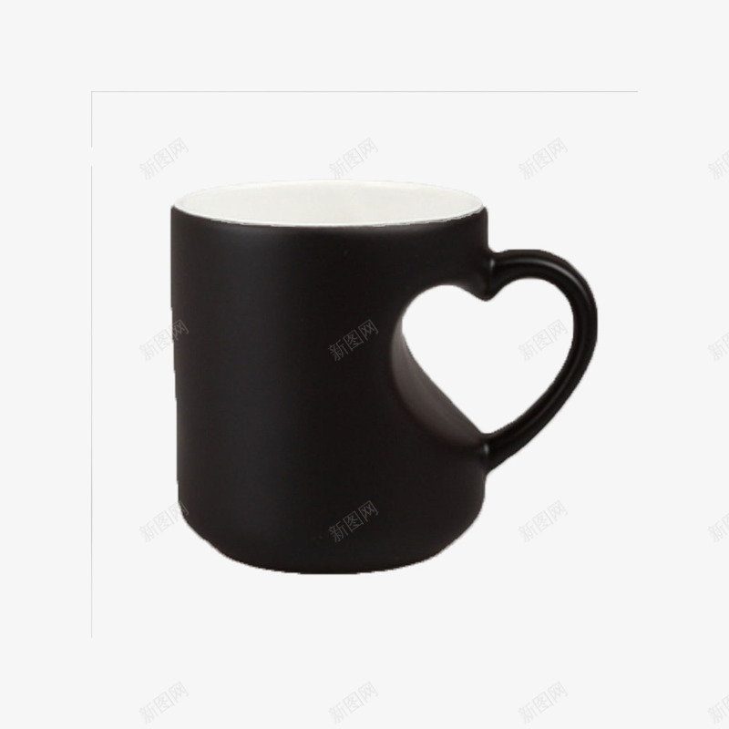 心形马克杯png免抠素材_新图网 https://ixintu.com 产品实物 杯子 水杯 陶瓷 黑色