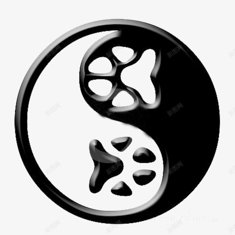 圆形脚印png免抠素材_新图网 https://ixintu.com 圆形 宠物印记设计 爪印 狗爪 黑色