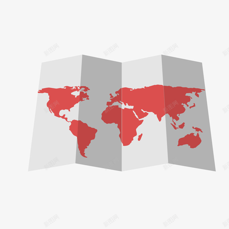 灰色地图png免抠素材_新图网 https://ixintu.com 几何 分析 商务 地图 层次 扁平化 折叠 灰色