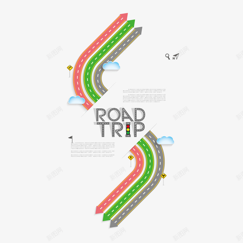 公路信息图矢量图ai免抠素材_新图网 https://ixintu.com 信息图 公路 矢量图 路 道路俯视图 马路