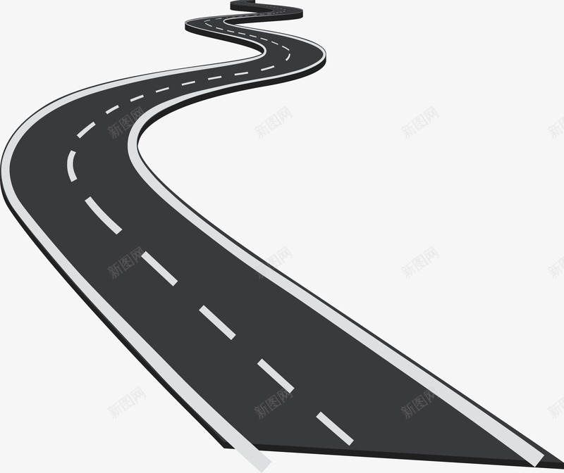 曲折公路png免抠素材_新图网 https://ixintu.com 公路 曲折 路 道路 高速公路