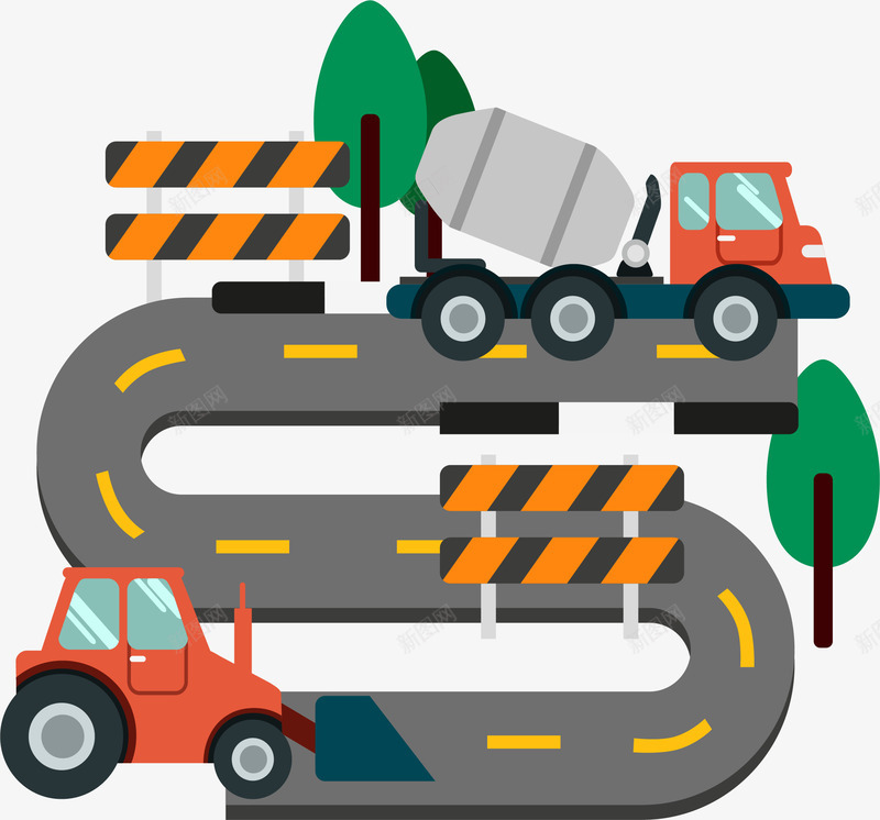 城市弯道道路结构矢量图eps免抠素材_新图网 https://ixintu.com 公路 城市结构 城市道路 汽车 矢量素材 道路结构 矢量图