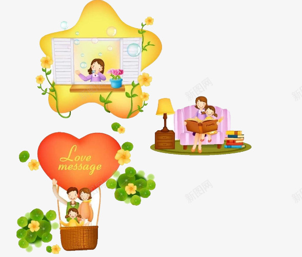 温馨的可爱的一家人png免抠素材_新图网 https://ixintu.com 家人免费素材 温馨图片素材 温馨家人图库 爱心