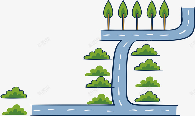 卡通公路矢量图ai免抠素材_新图网 https://ixintu.com PNG图 PNG图下载 公路 创意卡通 卡通 卡通插图 插图 马路 矢量图