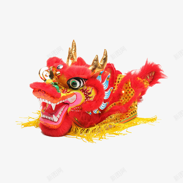 红狮子png免抠素材_新图网 https://ixintu.com 喜庆 春节 狮子头 红色 舞狮