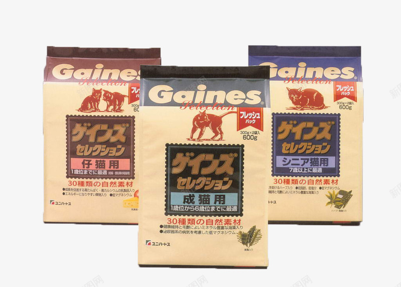 三袋猫粮png免抠素材_新图网 https://ixintu.com 宠物食物 宠物饼干 猫粮 猫食物