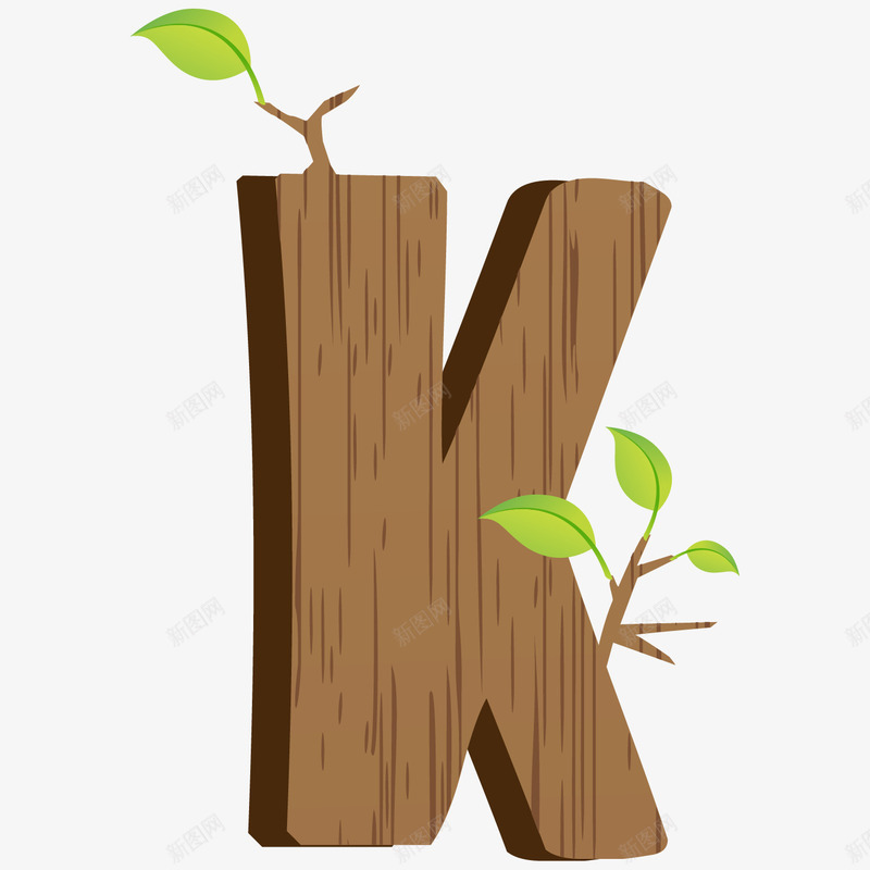 创意木制英文字母Kpng免抠素材_新图网 https://ixintu.com 字母K 木纹字母 英文字母