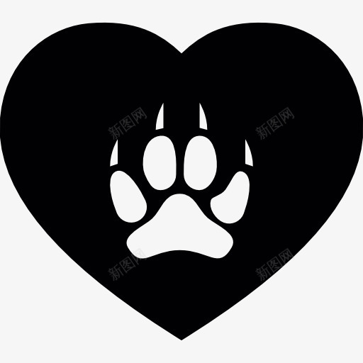 爪印图标png_新图网 https://ixintu.com 动物 动物的心 宠物犬 爱 猫