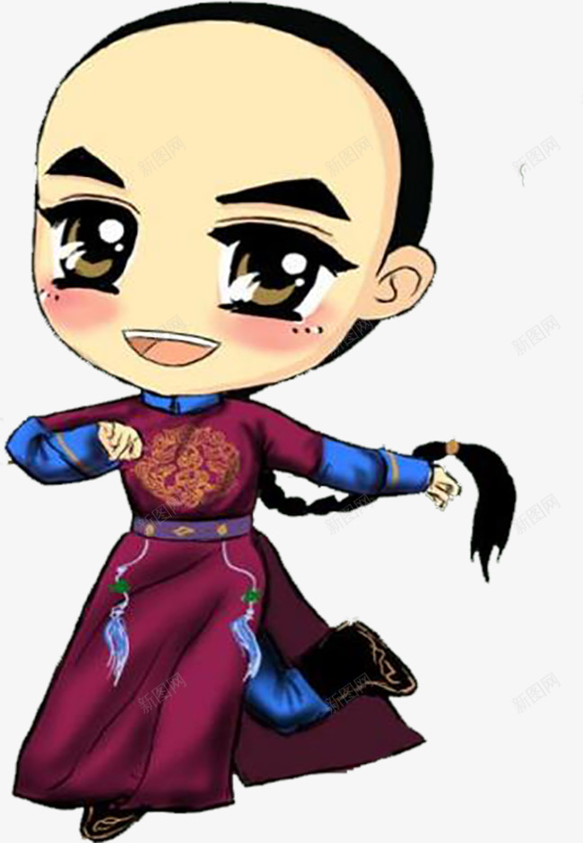 清朝旗人服饰png免抠素材_新图网 https://ixintu.com 清朝官服男子 清朝服饰 紫色服饰
