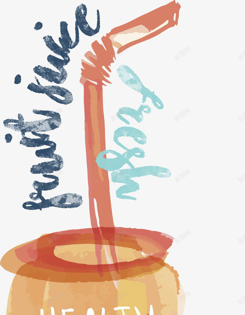 吸管杯子矢量图ai免抠素材_新图网 https://ixintu.com 卡通手绘 吸管杯子 水彩画 英语字母 装饰图案 矢量图