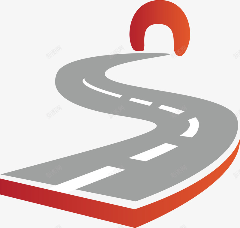 转弯隧道png免抠素材_新图网 https://ixintu.com 卡通马路 城市马路 扁平化马路 转弯 隧道 马路矢量 高速马路