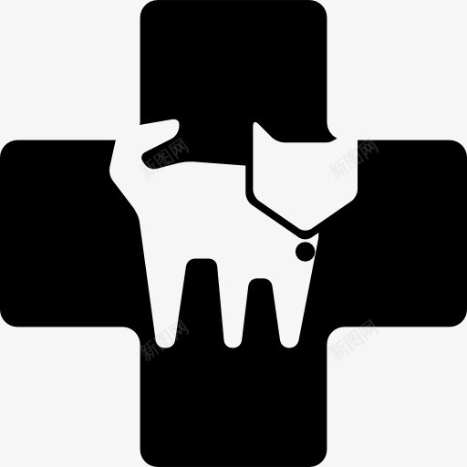 兽医诊所的象征一只猫在跨图标png_新图网 https://ixintu.com 交叉 动物 动物庇护所 医学 宠物 护理 救助 猫
