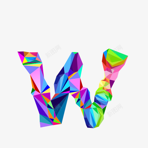 Wpng免抠素材_新图网 https://ixintu.com 大写字母 彩色 拼接 立体