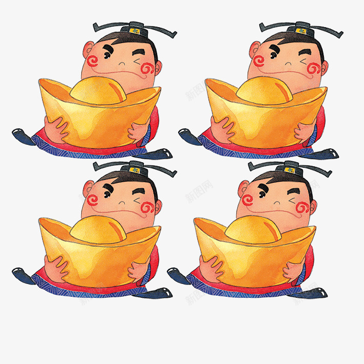 财神爷卡通png免抠素材_新图网 https://ixintu.com 元素 卡通 春节 财神爷