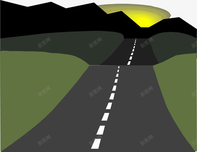 手绘公路矢量图ai免抠素材_新图网 https://ixintu.com 傍山线路 公路 山路 手绘 矢量图