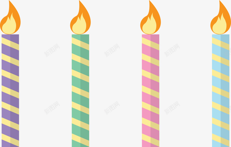 彩色生日蜡烛png免抠素材_新图网 https://ixintu.com 彩色 生日蜡烛