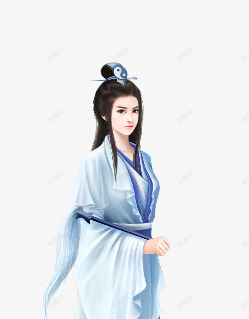 蓝色简约古风服饰png免抠素材_新图网 https://ixintu.com 古风 服饰 简约 蓝色