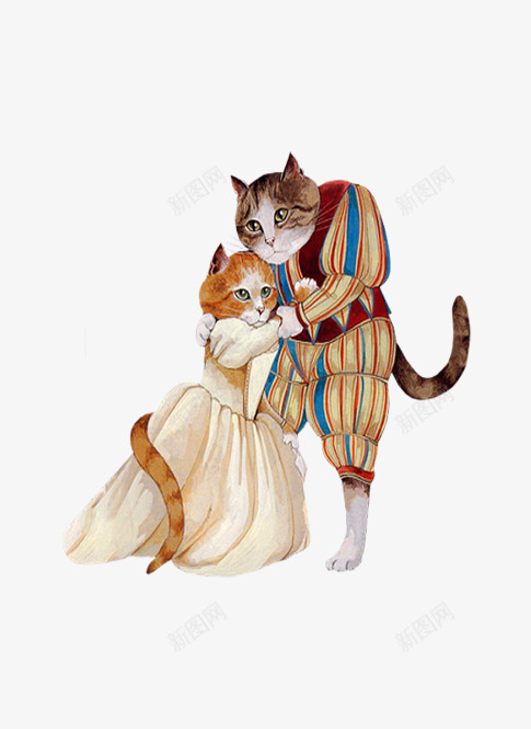 唯美男猫女猫在一起png免抠素材_新图网 https://ixintu.com 唯美 女猫 男猫
