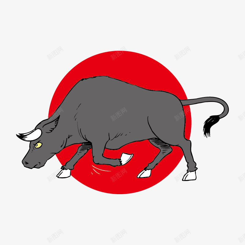 愤怒的公牛卡通形象png免抠素材_新图网 https://ixintu.com 卡通形象 牛 矢量素材