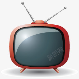 红色电视机png免抠素材_新图网 https://ixintu.com 电视机 红色