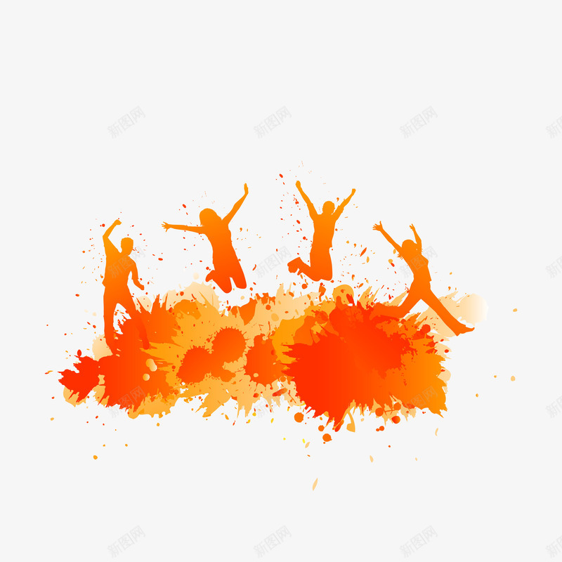 欢呼中的人物剪影矢量图ai免抠素材_新图网 https://ixintu.com 300像素图 AI图免抠 大图免抠 手绘 欢乐 欢呼 跳跃 高清免抠 矢量图