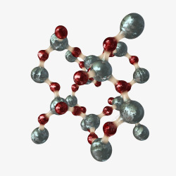 银红色石英晶体晶格分子形状素材