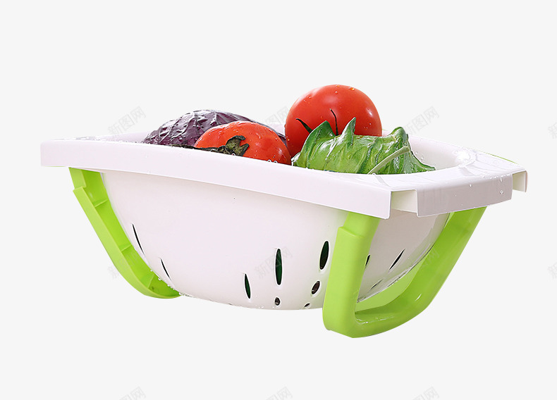 可折叠洗菜篮png免抠素材_新图网 https://ixintu.com 厨房用洗菜篮 可折叠篮子 家用置物篮 洗菜