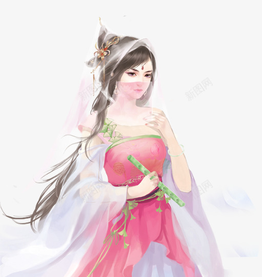 粉色桃花服饰美女png免抠素材_新图网 https://ixintu.com 服饰 桃花 粉色 美女