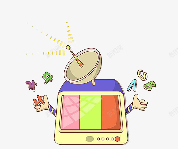 卡通卫星电视png免抠素材_新图网 https://ixintu.com PNG图形 PNG装饰 卡通 卫星 电视 装饰