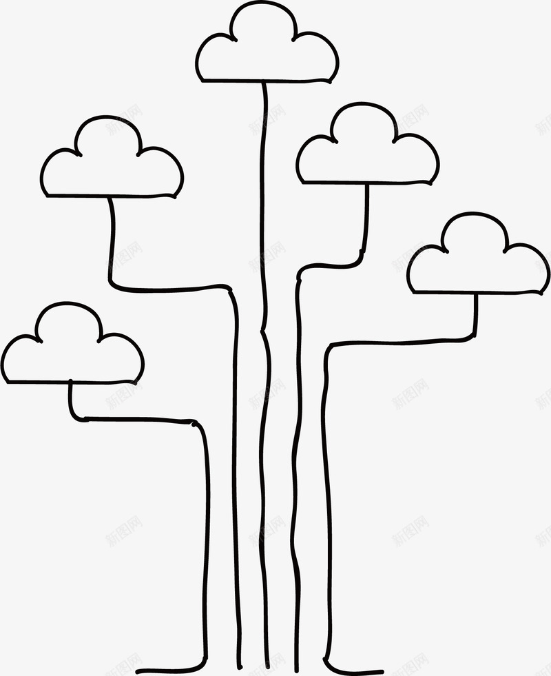 分支云计算png免抠素材_新图网 https://ixintu.com 云存储 云端 云计算 分支结构 矢量素材