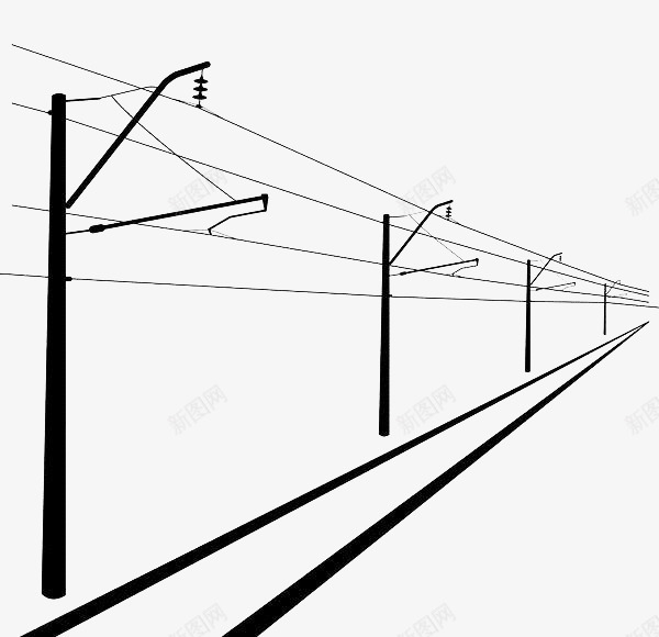 手绘黑色公路电线杆图标png_新图网 https://ixintu.com 公路 卡通电线杆 电线 电线杆 电路设施 线条 黑色手绘