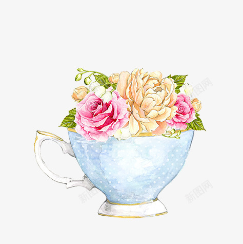 清新可爱手绘杯子茶杯psd免抠素材_新图网 https://ixintu.com 可爱 手绘 杯子 清新 茶杯