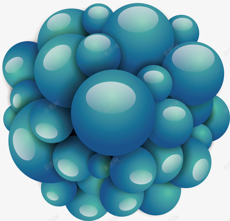 球状分子结构png免抠素材_新图网 https://ixintu.com 分子 分子结构 化学分子 球状分子 矢量png 蓝色分子