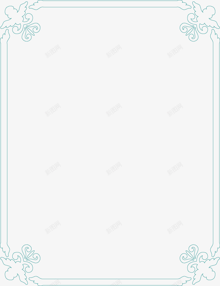 绿色线条花纹边框png免抠素材_新图网 https://ixintu.com 线条 绿色 花纹 边框