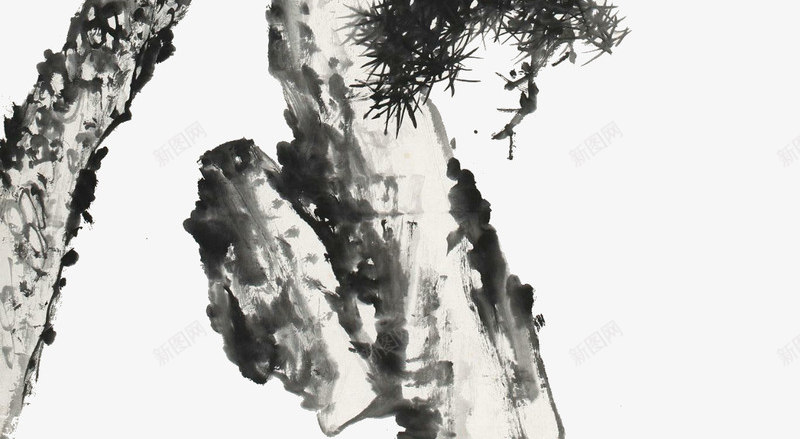 中国画松树png免抠素材_新图网 https://ixintu.com 中国画 松树 毛笔画 水墨松 水墨画