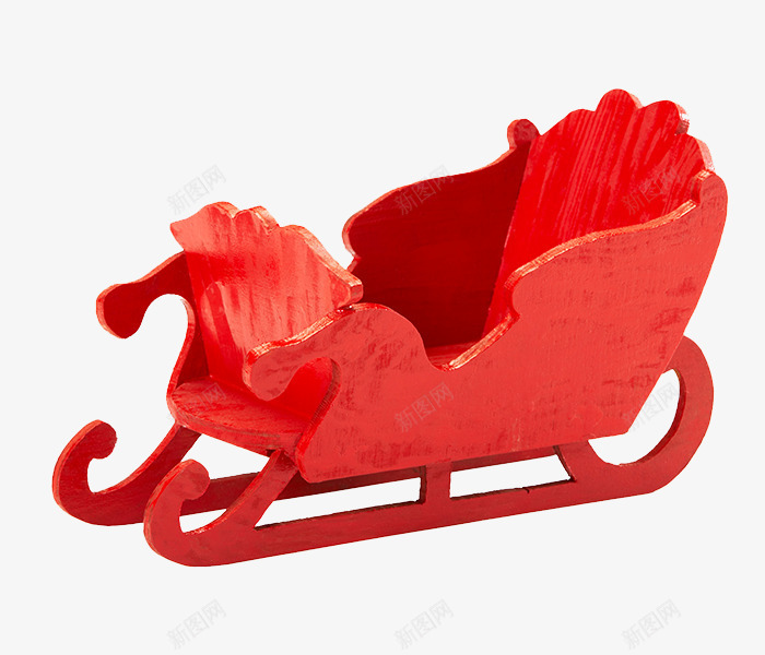 雪橇车玩具png免抠素材_新图网 https://ixintu.com 儿童 圣诞节 红色 麋鹿