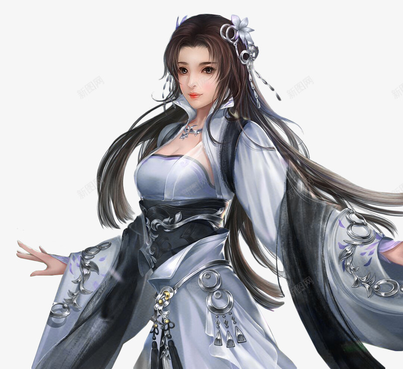 白色高雅游戏服饰png免抠素材_新图网 https://ixintu.com 服饰 游戏 白色 高雅