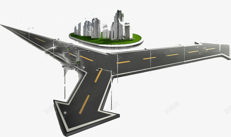 公路png免抠素材_新图网 https://ixintu.com 别墅 建筑 环保 绿色 草地