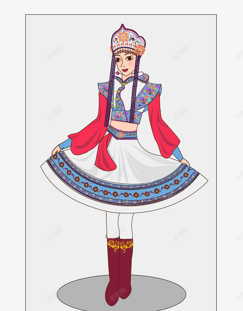 少数民族美女图png免抠素材_新图网 https://ixintu.com 少女 少数民族 服饰 美女